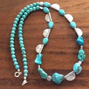 Turquoise and silver necklace